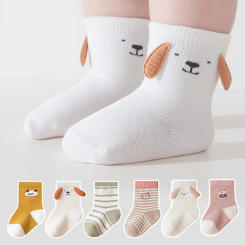 3 Pairs Baby Socks Soft Children Kids Socks Breathable Cartoon Kids Boys Girl Socks For Toddler