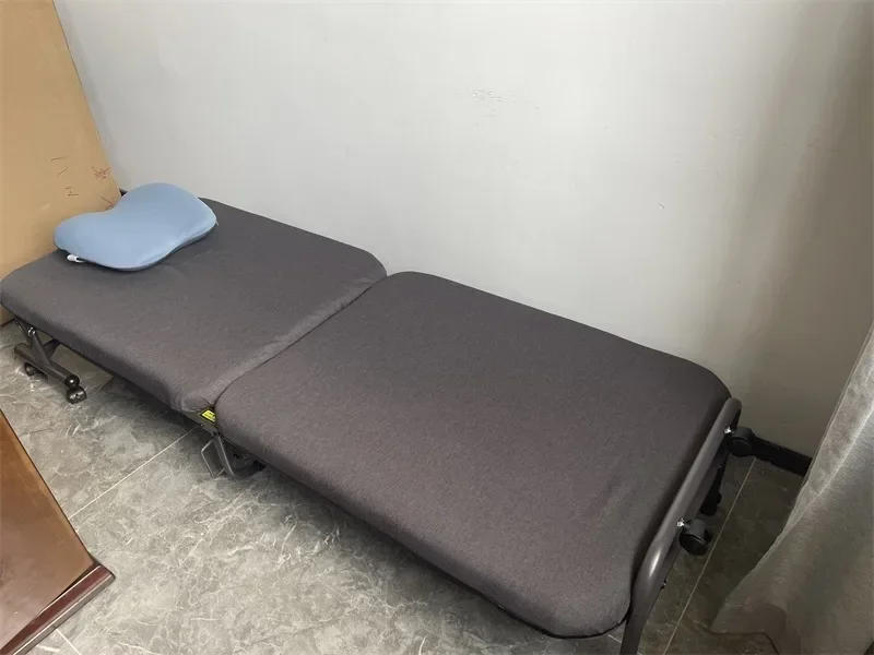 Description Picture 6 of itemSimple Metal Bedroom Folding Beds Comfort Single Bed Adult Mobile Office Lunch Break Beds Hospital Escort Bed Portable Camp Bed