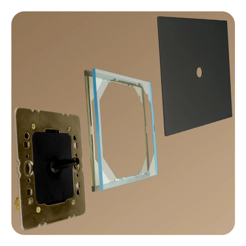 Description Picture 5 of itemAvoir Gray Metal Panel Wall Toggle Switch 2Way Luxury Power Socket European UK French Outlet Type C Charger Port Stainless Steel