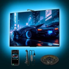 Rgb TV LED Backlight with AR Color Gamut Sensor 12.5FT-16.4ft RGB Strip Light for 55-85 Inch TV and Monitors Room Decoration