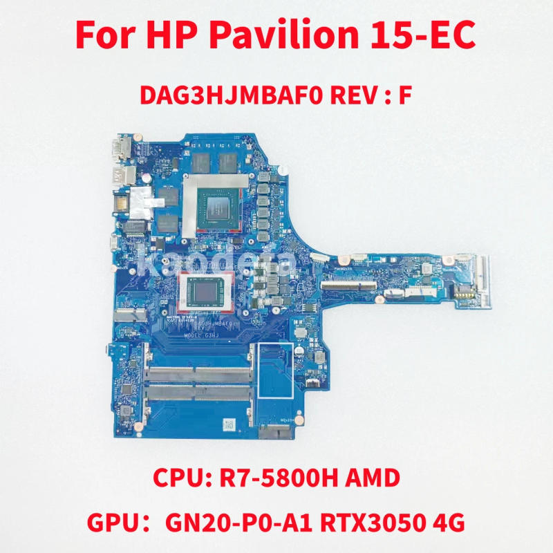 Description Picture 2 of itemDAG3HJMBAF0 Mainboard For HP Pavilion 15-EC Laptop Motherboard CPU: R7-5800H GPU: GN20-P0-A1 RTX3050 4G DDR4 100% Test OK
