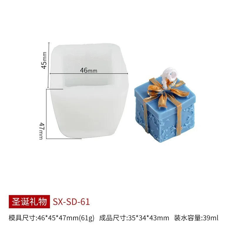 Description Picture 2 of itemDIY Christmas Candle Molds for Candle Making Christmas Gift Box Scented Candle Mold Bow Gift Box Fondant Silicone Mold Decor