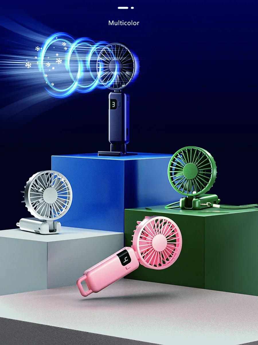 Description Picture 3 of item2024 New Arrival Wind Cooling Hand Mini Usb Fan Portable 5 Speed Personal Pocket Rechargeable Handheld with Hook