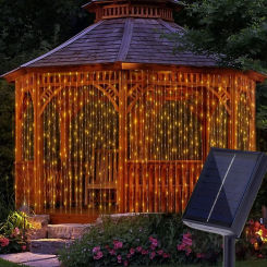 3M/6M 8 Modes Solar Curtain String Fairy Lights,for Porch Backyard Wedding Party Home Garden Christmas Decoration Natal Mariage
