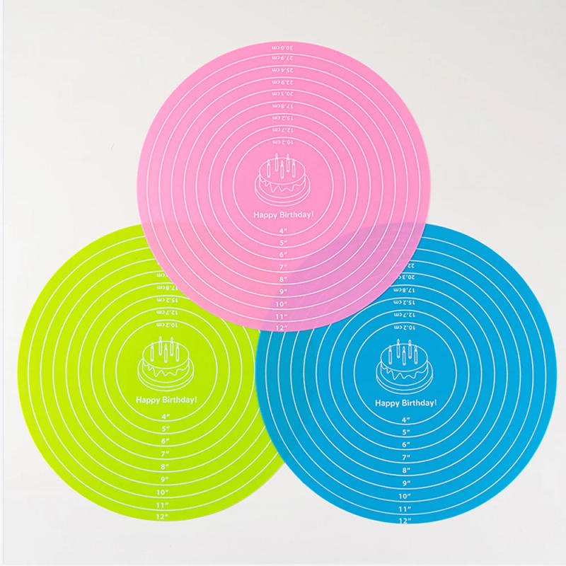 Description Picture 4 of item10.2/11.8inch Circular Silicone Baking Mat DIY Handmade Jewelry Made Anti Dirt Tabletop Pad Cake Turntable Anti Slip Pad