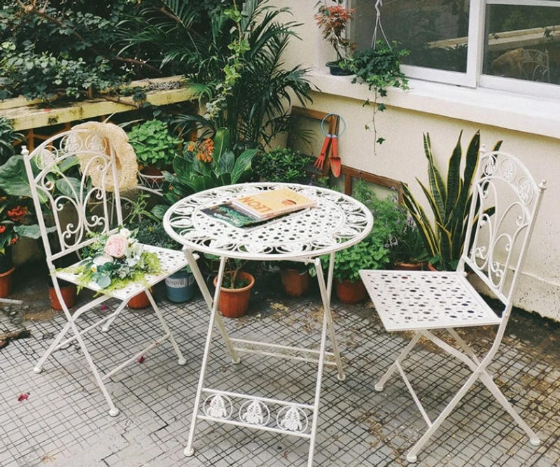 Description Picture 2 of itemNordic Table and Chair Furniture Three-Piece Combination Garden Balcony Terrace Iron Foldable Leisure Outdoor Design Chair Set