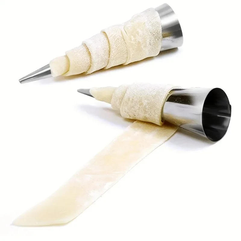 Description Picture 5 of item5/10pcs Stainless Steel Cake Tool Set Croissant Mold Pancake Tube Cone Shaped Baking Mold Kitchen Dessert Tool Cake Bread Mold