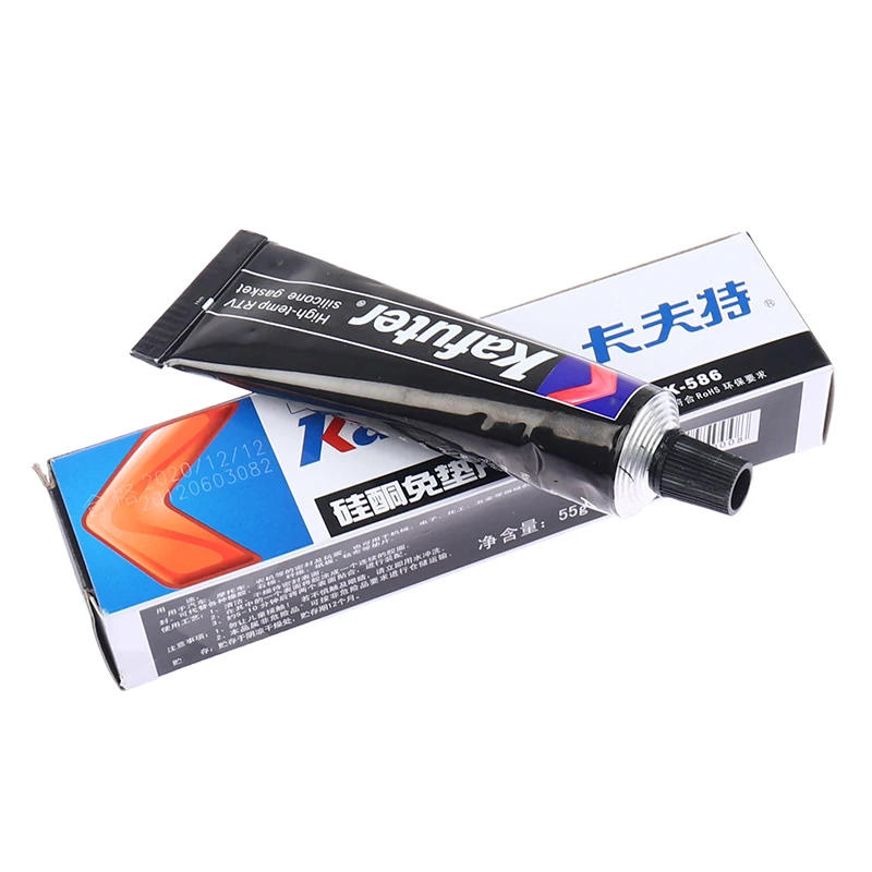 Description Picture 3 of item55g K-586 Black Silicone Free-Gasket Waterproof To Oil Resist High Temperature Sealant Repairing Glue