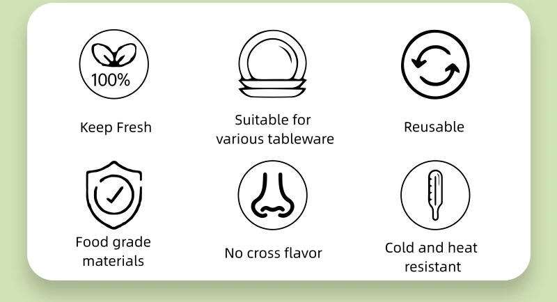 Description Picture 3 of itemFresh-keeping Lids Adjustable Elastic Plastic Caps Cover Food Storage Container Kitchen Fridge Organization Accessorie Houseware