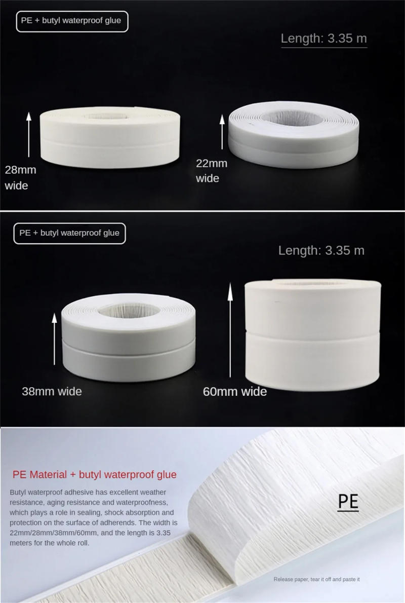 Description Picture 6 of itemPVC Waterproof Wall Sticker Self-adhesive Sink Stove Crack Strip Kitchen Bathroom Bathtub Corner Sealant Strip New Style