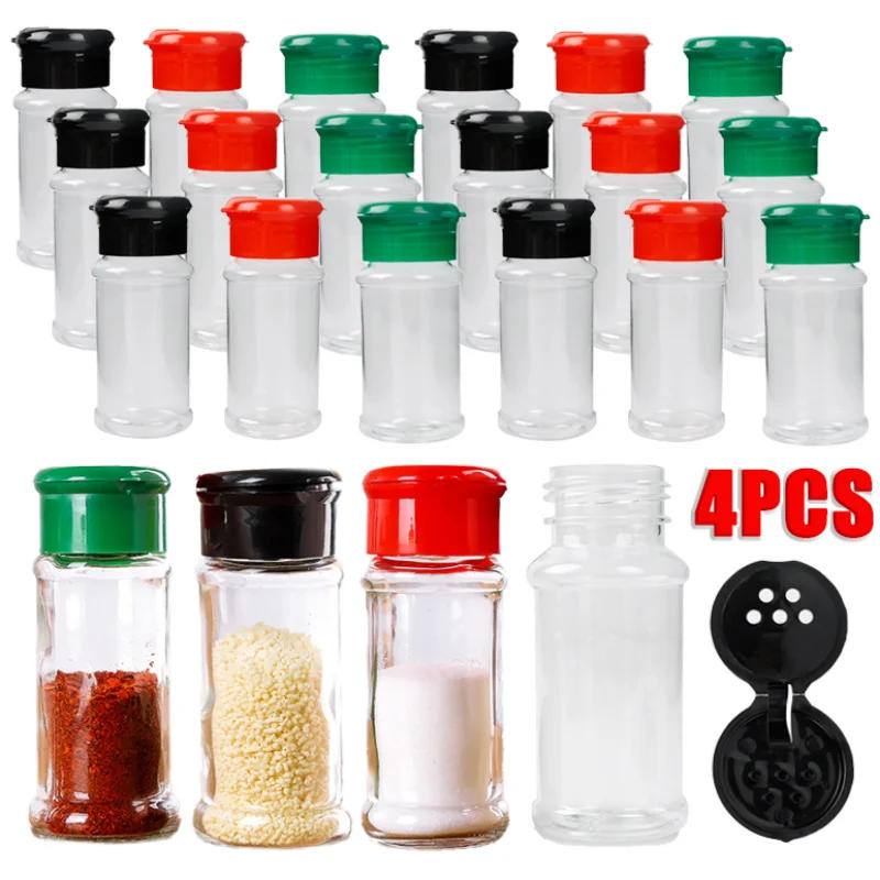 Description Picture 2 of itemSeasoning Shaker Bottles Jars for Spices Plastic Salt and Pepper Shaker Barbecue Condiment Organizer Tools Kitchen Accessories