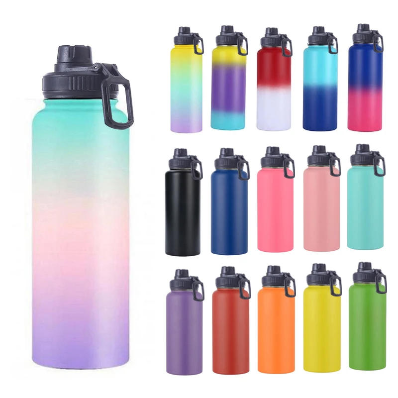 Description Picture 2 of item18oz 32oz 40oz  Double Wall Hydroes Stainless Steel Water Bottle with Straw Lid Vacuum Insulated Flask Thermos for Sports 2L