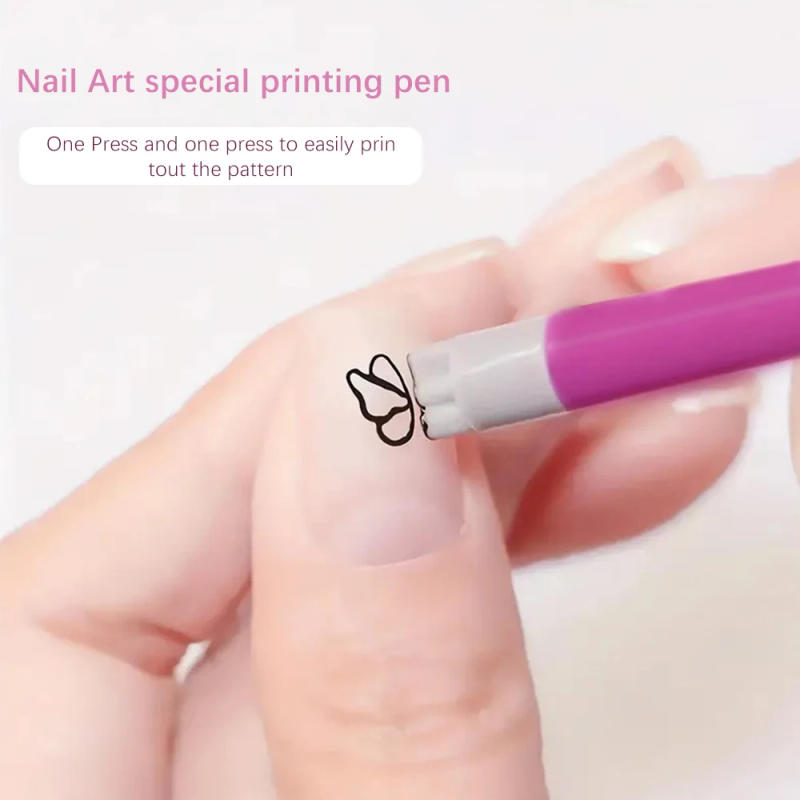Description Picture 6 of item4/6/10Pcs 2024 Nail Art Stamp Pen Nail Art Flower Stamping Dotting Tools Nail Art Pen Nail Paint Plate Nail Art DIY Stamper Kit