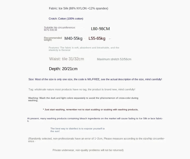 Description Picture 2 of itemM-L Women's Underwear Panty Sexy Lace Panties Low Waist Seamless Comfort Briefs Girl Ice Silk Dot Underpants Female Lingerie