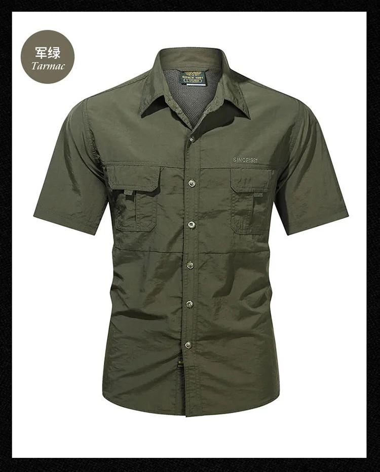 Description Picture 4 of itemSummer Hiking Hunting T-shirts Short Sleeve Combat Tactical Shirt Quick-Dry Camping Fishing Shirts Male Hunting Climbing Outfit