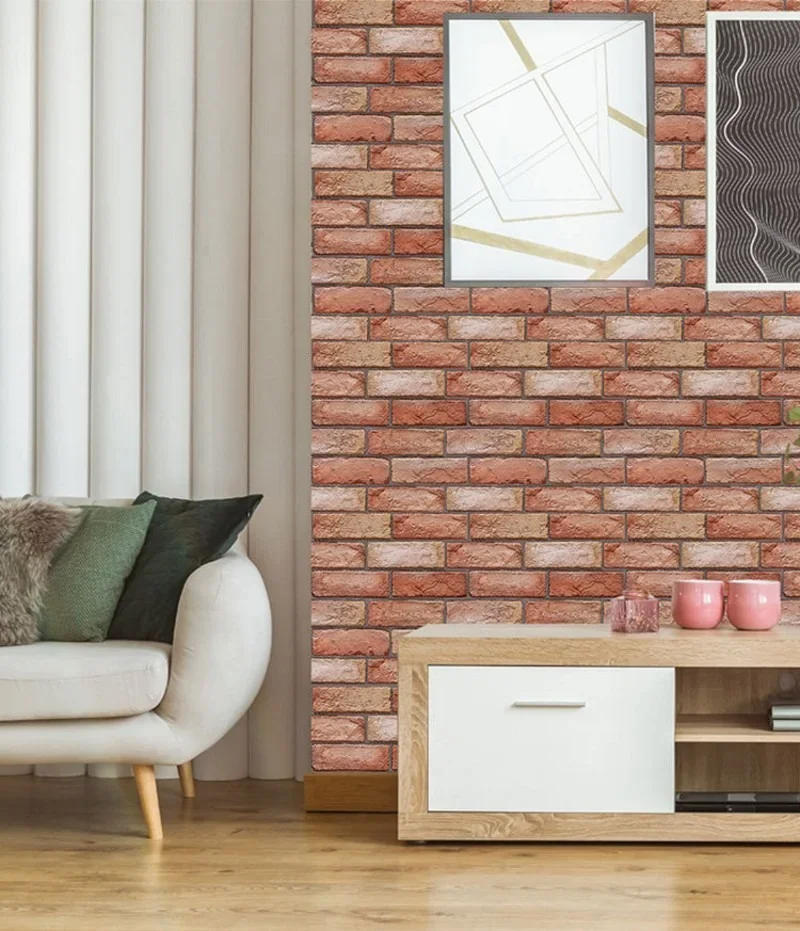 Description Picture 5 of item3D Imitation Brick Wall Stickers 30cmX30cm DIY Removeable Self-adhesive Waterproof Wallpaper Living Room Kitchen Art Decoration