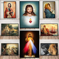 Scandinavian Minimalist Wall Art Catholic Christian Holy Jesus HD Canvas Poster Print Home Bedroom Living Room Decoration