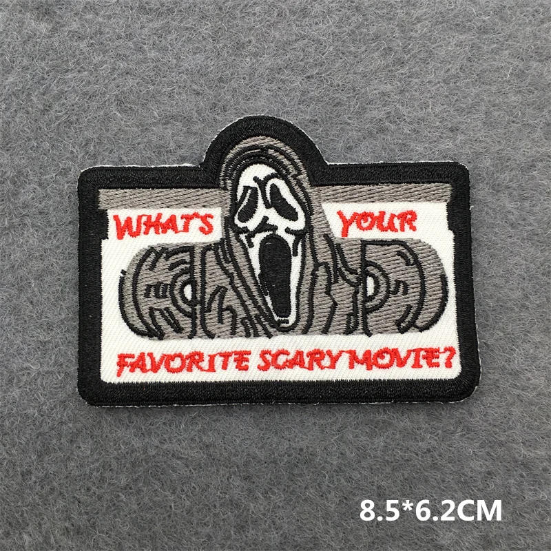 Description Picture 4 of itemHorror Movie Punk Embroidered Patches for Clothing Iron on Patches Stripes Diy Appliques Scary Patches on Clothes Stickers