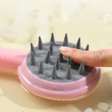 Silicone Shampoo Brush Head Scalp Portable Massage Comb Hair Washing Comb Body Massage Brush Bath Shower Salon Hairdressing