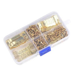 Pack of 100 Picture Hangers Bulk 100pcs Gold Hangers with 200pcs Screws for Picture Frames Painting