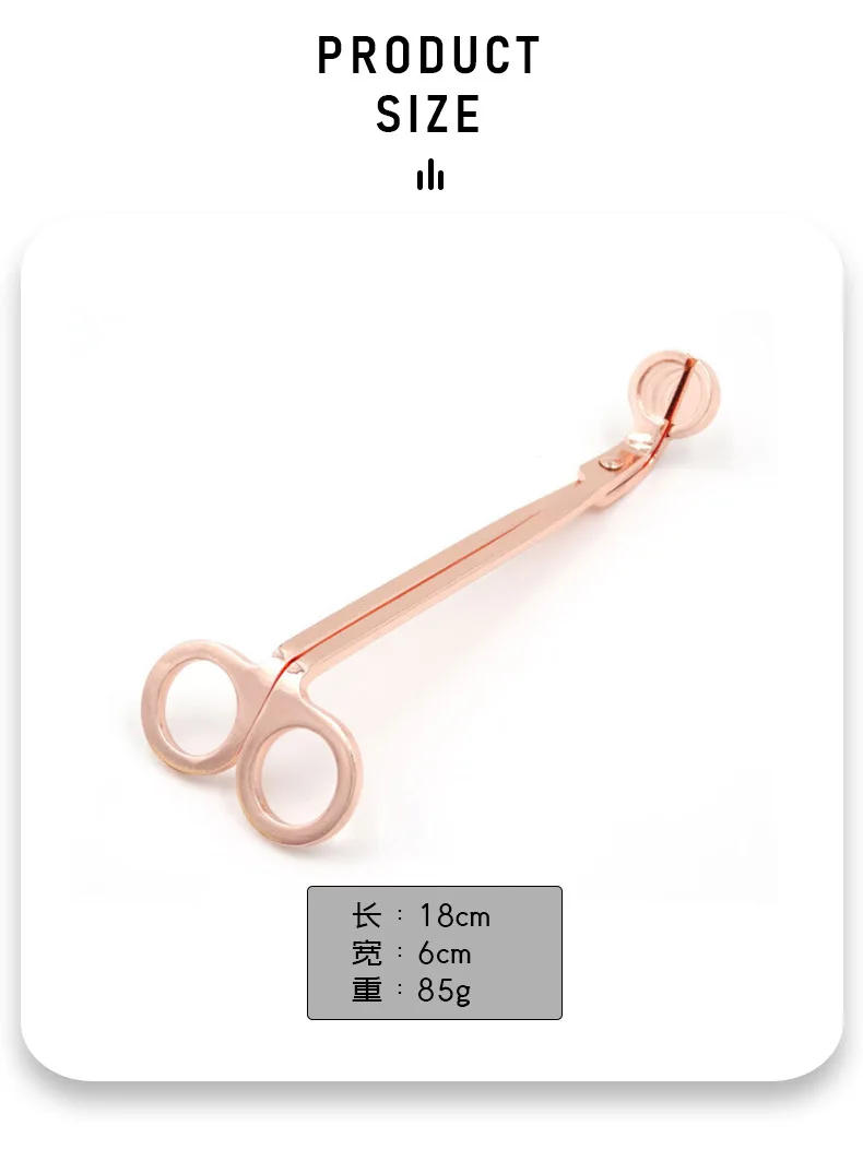 Description Picture 4 of item18CM Stainless Steel Candle Wick Trimmer Oil Lamp Trim Scissor Cutter Snuffer Tool Hook Clipper IY Candle Making Kit Tools