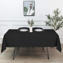 Black Rectangular Tablecloth - 54 x 108 inches - Disposable tablecloths for meals, parties and other occasions.