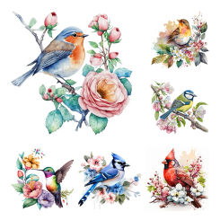 20*20cm 18CT Flower Birds Series Cross Stitch Print Canvas Kit Full Embroidery Eco-cotton Thread Home Decor Painting Embroidery