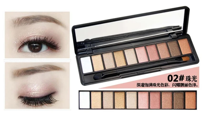 Description Picture 5 of itemFashion Eye Makeup Palette Natural Make Up Light 10 Color Nude Eye Shadow Shimmer Matte Eyeshadow Cosmetics Set with Brush
