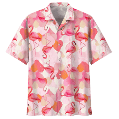 Flamingo Birds Graphics Hawaiian Shirts For Men 3D Printed Animal Short Sleeve Street Button Blouse Women Oversized Lapel Shirt
