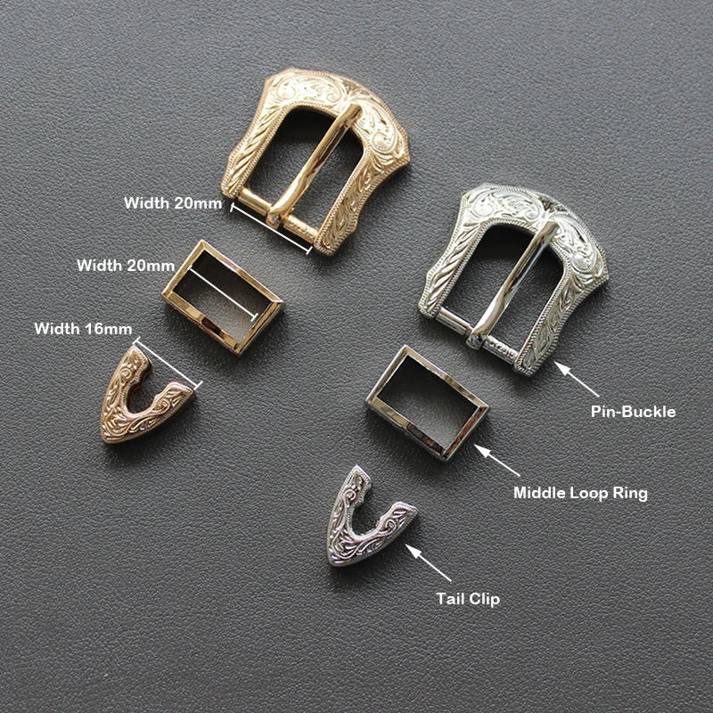 Description Picture 2 of item1pcs Metal Belt Buckle Vintage Carved Silver Gold Belt Strap Pin Buckles Loop Ring Clips Parts For Garment Bag Strap 20mm