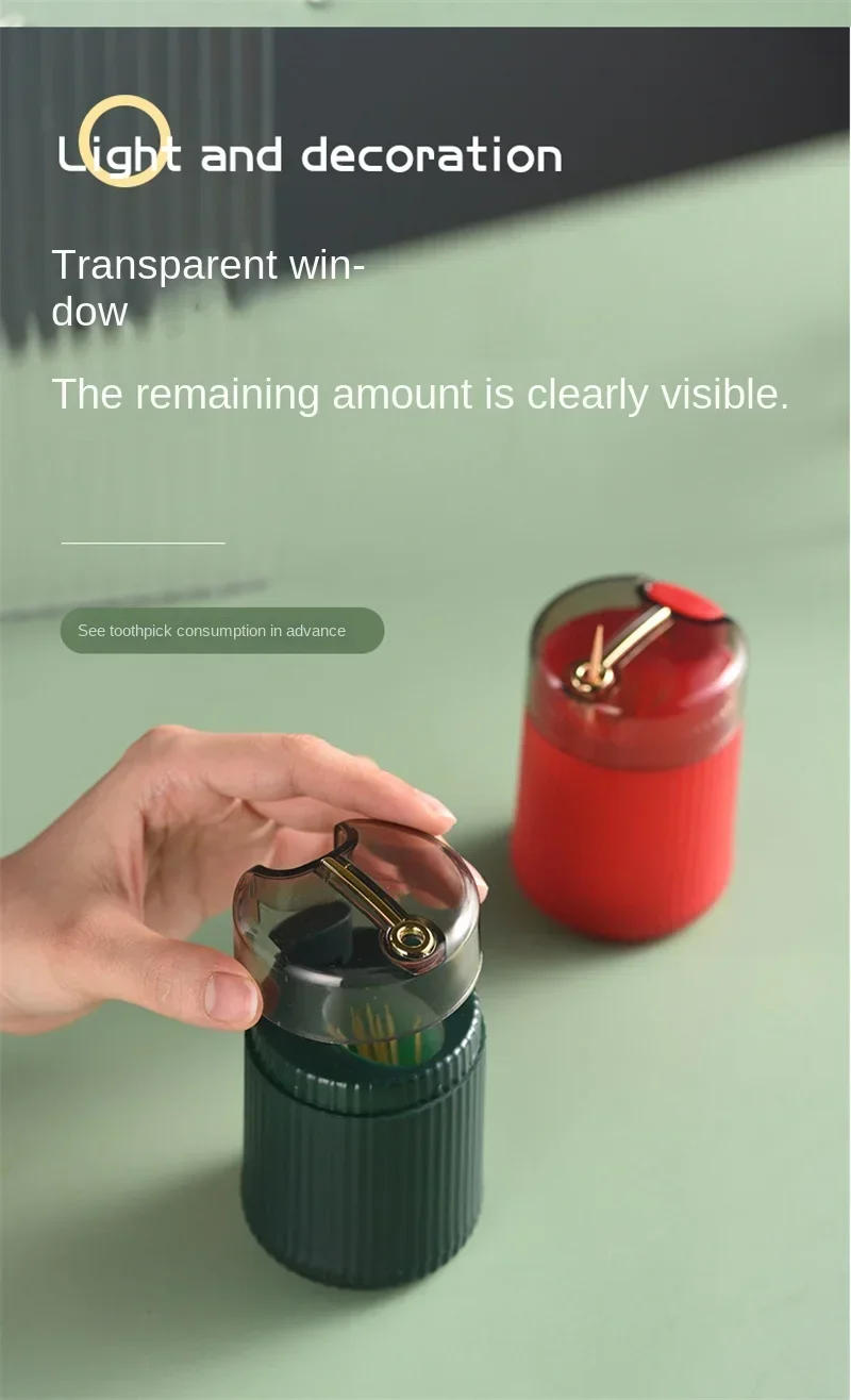 Description Picture 5 of itemPop-up Automatic Toothpick Dispenser Portable Plastic Toothpick Holder Container Creative Press  Toothpick Storage Box Organizer