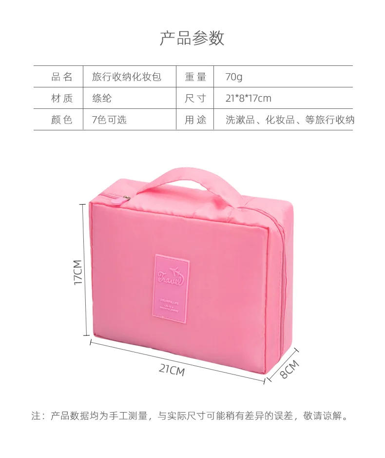 Description Picture 5 of itemNew Portable Cosmetic Storage Bag Makeup Pouch Large-capacity Multi-compartment Travel Wash Bag Toilet Bag Bathroom Organizers