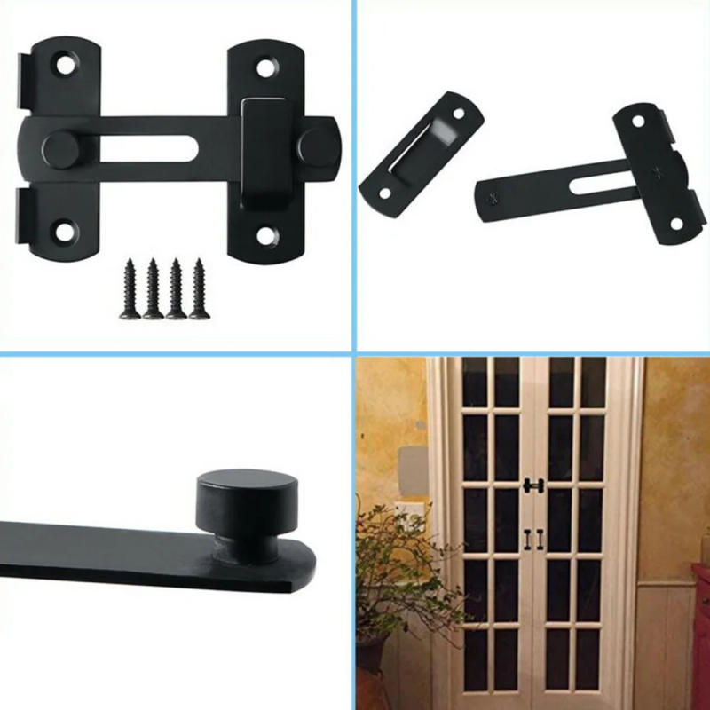 Description Picture 3 of item3-Layers Gate Latch Bolt Door Flip Latch Installation Latch Lock Matte Black Safety Screws Stainless Steel High Quality