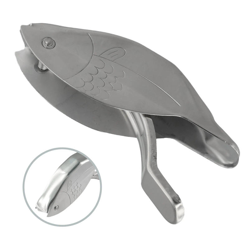 Description Picture 4 of item1Pc Stainless Steel Lemon Slice Squeezer Fish Shaped Hand Juicer Citrus Lime Orange Fruit Press Manual Juice Crusher