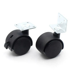 Nylon Cart Casters Plastic Black Swivel Plate Casters Replacement Accessories Silent Luggage Wheel Office Computer Chair