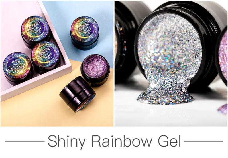 Description Picture 3 of itemROSALIND 5ml Glitter Gel Nail Polish Hybrid Varnishes Shiny Nail Polish Semi Permanent Gel Lacquer Soak Off Top Base Coat UV Gel