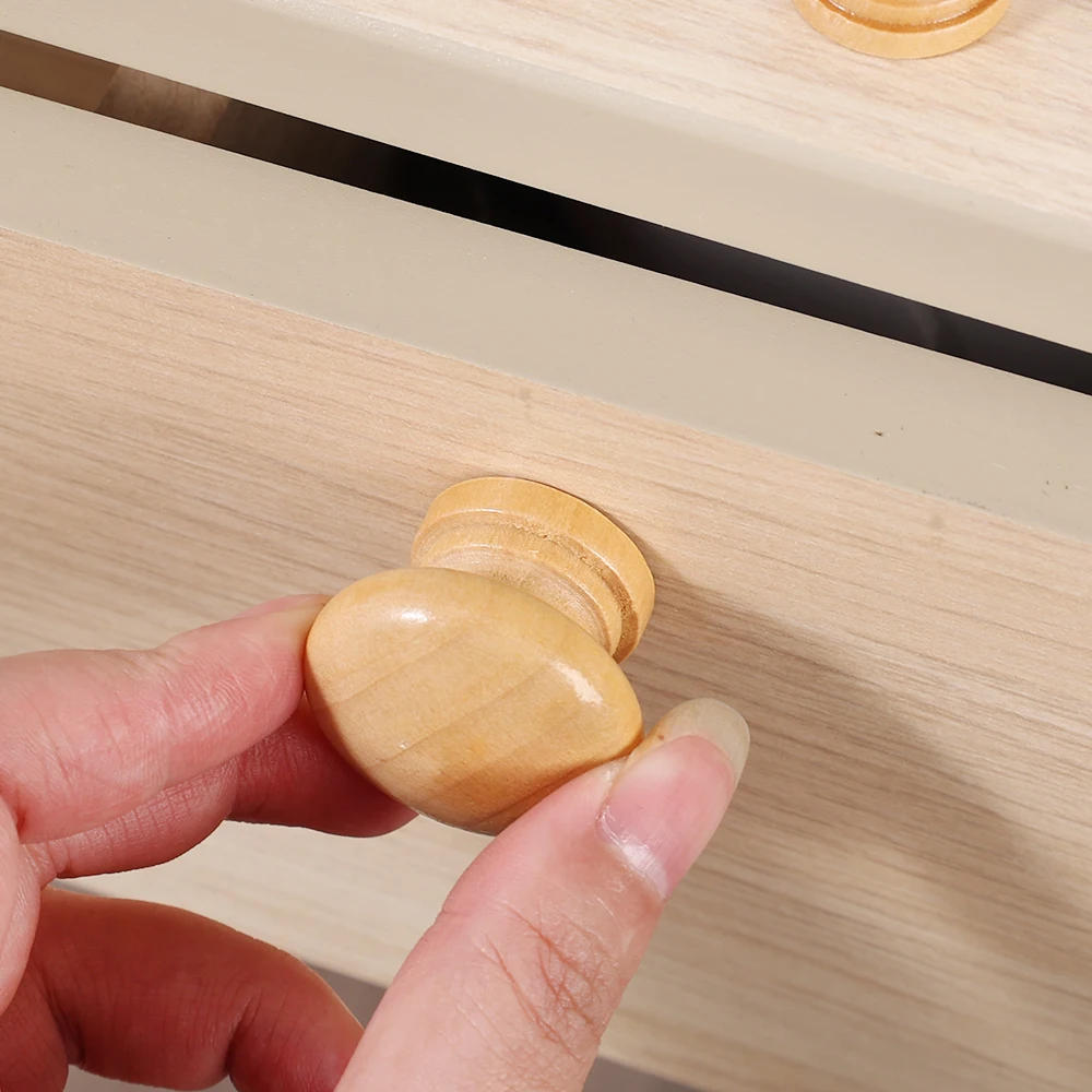 Description Picture 5 of item2/1PCS Wooden Pull Drawer Knob Mushroom Door Handle With Screws For Household Kitchen Bathroom Shower Cabinet Furniture Hardware