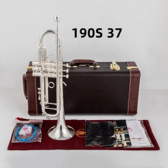 TOP Stradivarius 190s-37 50th Anniversary Silver Trumpet Pipe Flat Instrument Brass Strudents