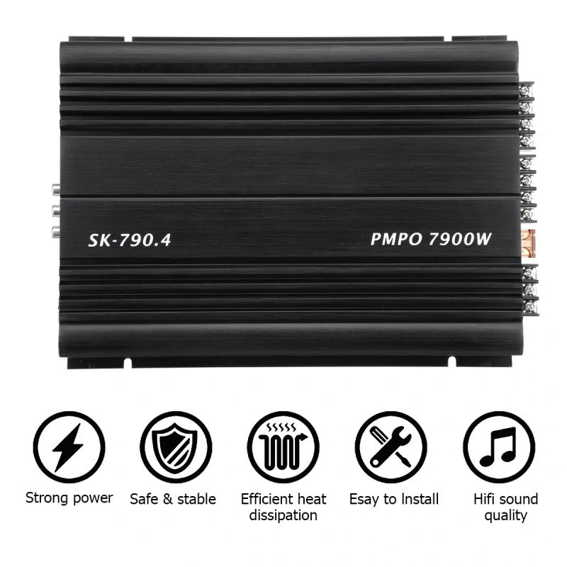 Description Picture 2 of item4-Channel 12V Sound Power Amplifier Class A/B Digital Stereo Surround Passive Subwoofer Audio Amplifier s For Home Car Max 7900W