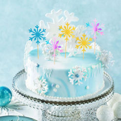 12Pcs/set Christmas Snowflake Cupcake Toppers Birthday Party Wedding Cake Decor Birthday Cake Card Snow Flower Flag Supplies