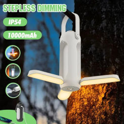 Portable Led Camping Flashlight Dimming Hang Tent Light USB Rechargeable Work Light Emergency Equipment Bulb Outdoor Spotlight