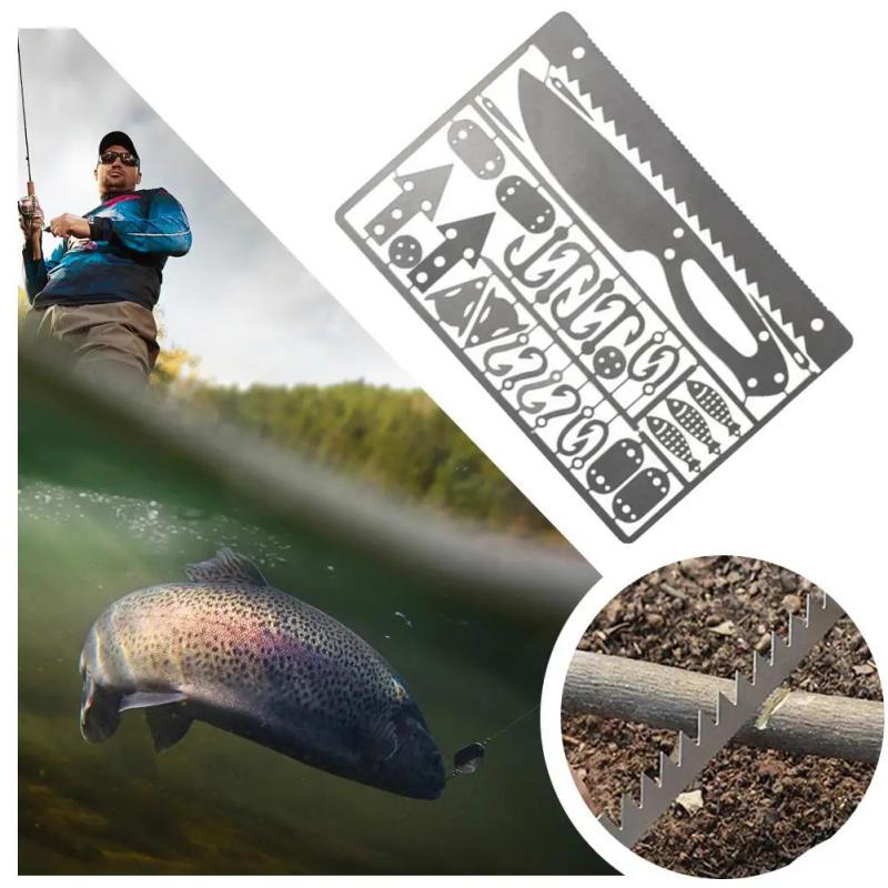 Description Picture 5 of item1-10Pcs Survival Tool Card Outdoor EDC Survival Fishing Hook Card Multifunctional Portable for Camping Hiking Hunting Tool Cards