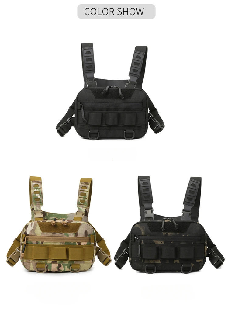 Description Picture 3 of itemFishing Chest Bag Men's Tactical Bags Waterproof Molle Nylon Climbing Camping Backpacks Outdoor Travel Vest Backpack Fanny Pack