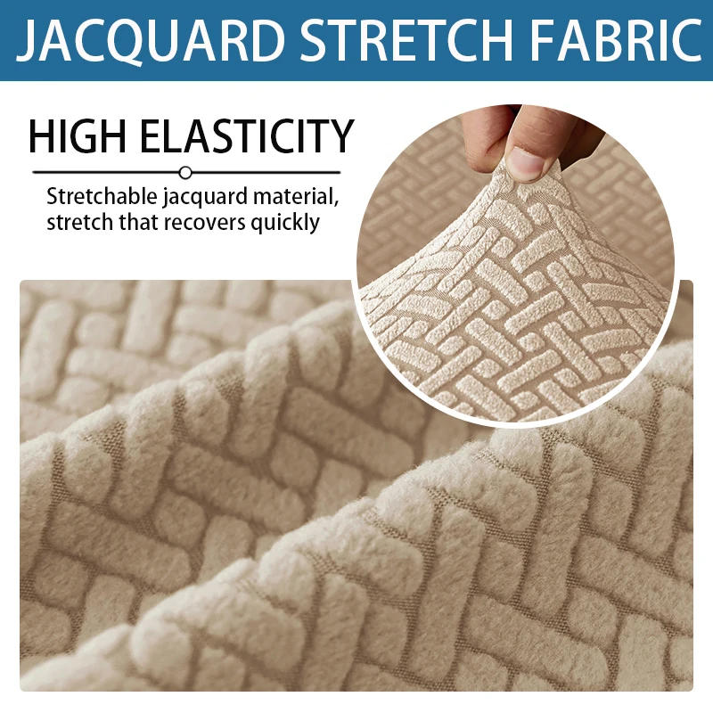 Description Picture 3 of itemJacquard Sofa Cover Solid Elastic Sofa Cushion Cover Living Room Washable Spandex Sofa Seat Slipcover Chaise Lounge Home Pets