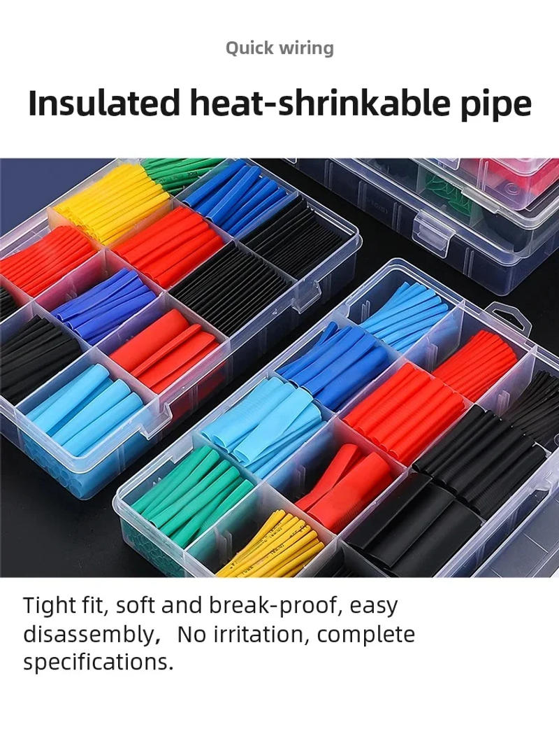 Description Picture 4 of item580/800pcs Heat Shrinkable Tube Insulation Heat Shrinkable Combination Sleeve Electrical Connection Cable Insulation Sleeve