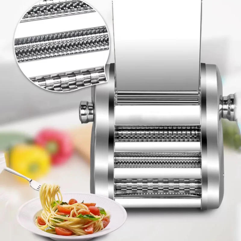 Description Picture 5 of itemElectric Noodle Press Machine Stainless Steel Desktop Pasta Commercial Kneading Dumpling Wrapper Maker