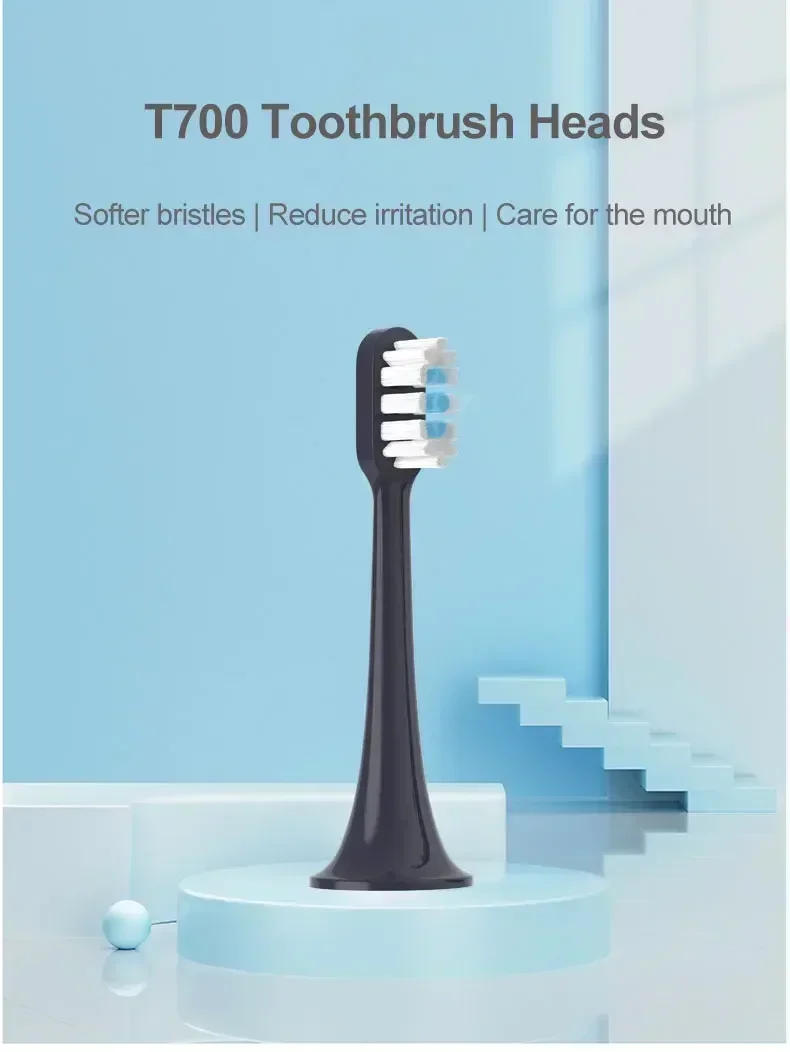 Description Picture 3 of item4/8PCS Replacement Brush Heads for XIAOMI MIJIA T700 Sonic Electric Toothbrush Sealed Package Soft Bristle Toothbrush Head