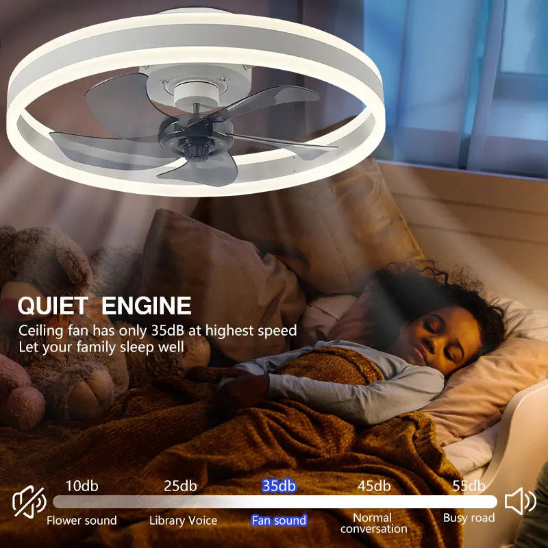 Description Picture 4 of item50CM Smart Dimmable LED Ceiling Fans with Remote Control and APP Control Bedroom Ceiling Lamps Decor for Kitchen Dinning Room