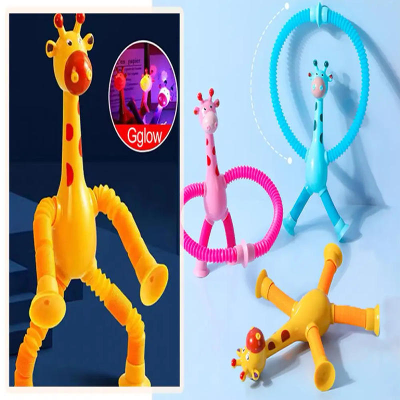 Description Picture 3 of itemPlastic Stress Relief Miniature Telescopic Suction Cup Giraffe Decor Fidget Tubes Toy Cartoon Giraffe Educational Toy For Home