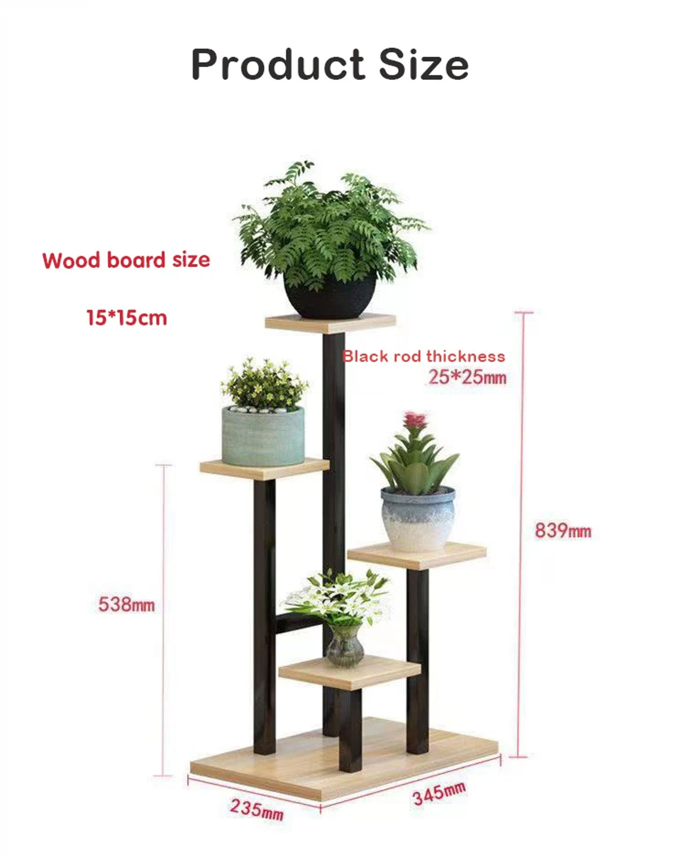 Description Picture 3 of itemPlant Stand Multiple Flower Pot Holder Shelves Planter Rack Storage Organizer Display For Indoor  Home Garden Decoration